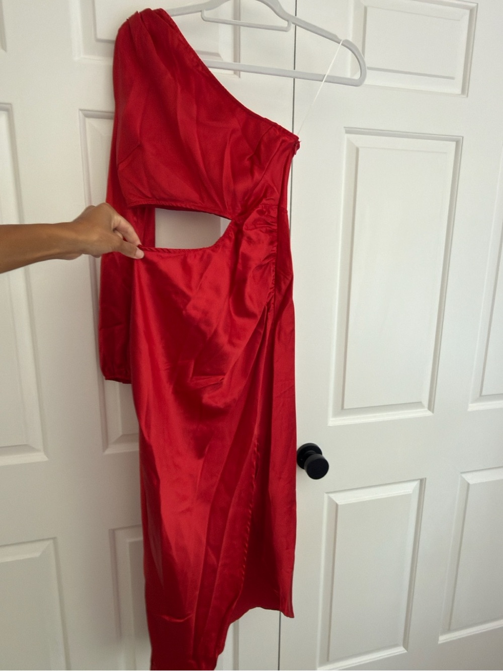 Hello Molly Red One-Shoulder Cutout Dress - Women